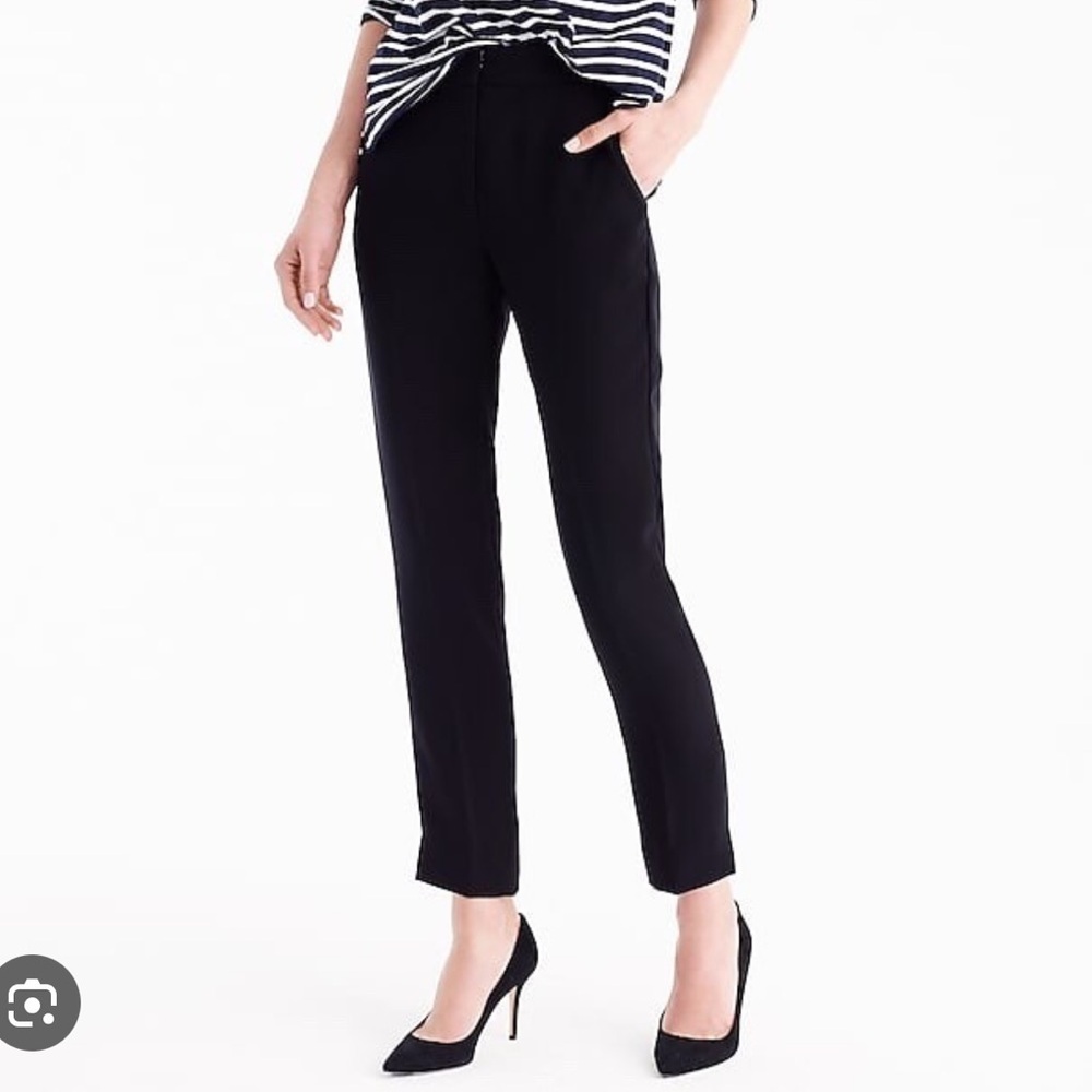 J. Crew Pants Women's 4 Black Matte Crepe 365 Pull On Easy Elastic Waist #G7462 - Picture 1 of 9